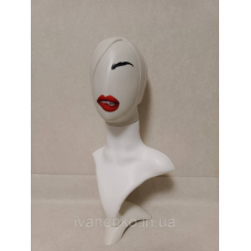Манекен погруддя з головою жіночий для шапки і шарфа